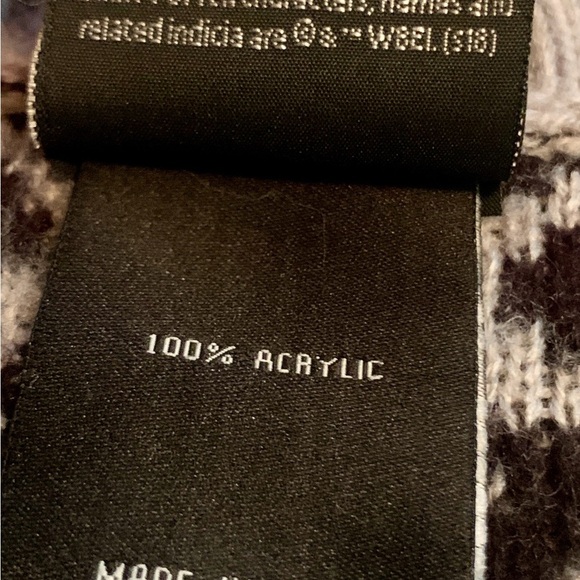 Hot Topic Harry Potter Fair Isle Gray Black Open Cardigan Medium - Picture 6 of 8